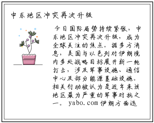 中东地区冲突再次升级